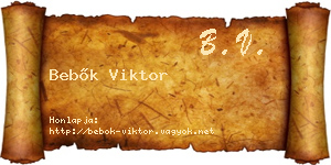 Bebők Viktor névjegykártya
