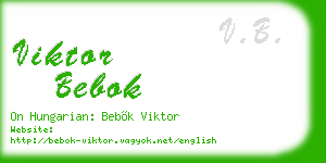 viktor bebok business card